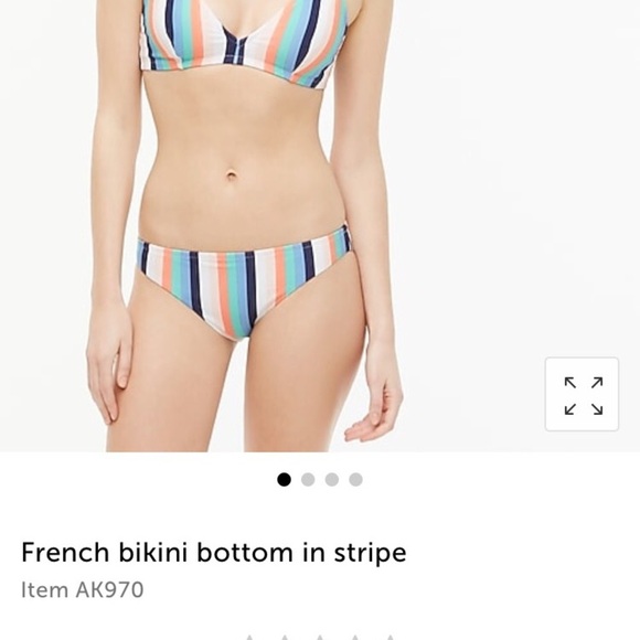 J Crew French bikini bottom in Ambra Pink multi stripe AK970‎ Size XL - Picture 4 of 4